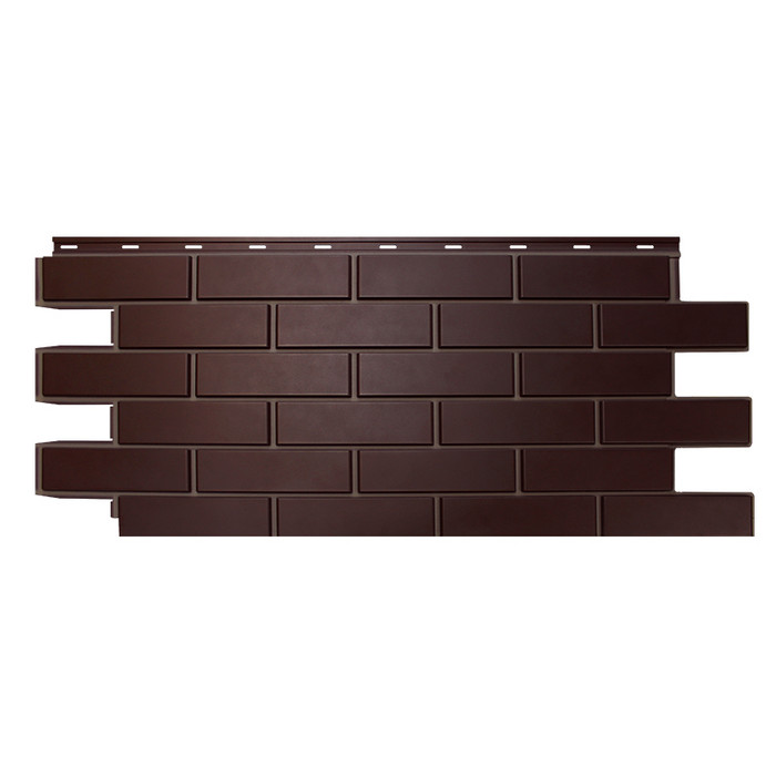 Цокольный сайдинг Nordside Гладкий кирпич Темно-коричневый